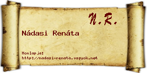 Nádasi Renáta névjegykártya